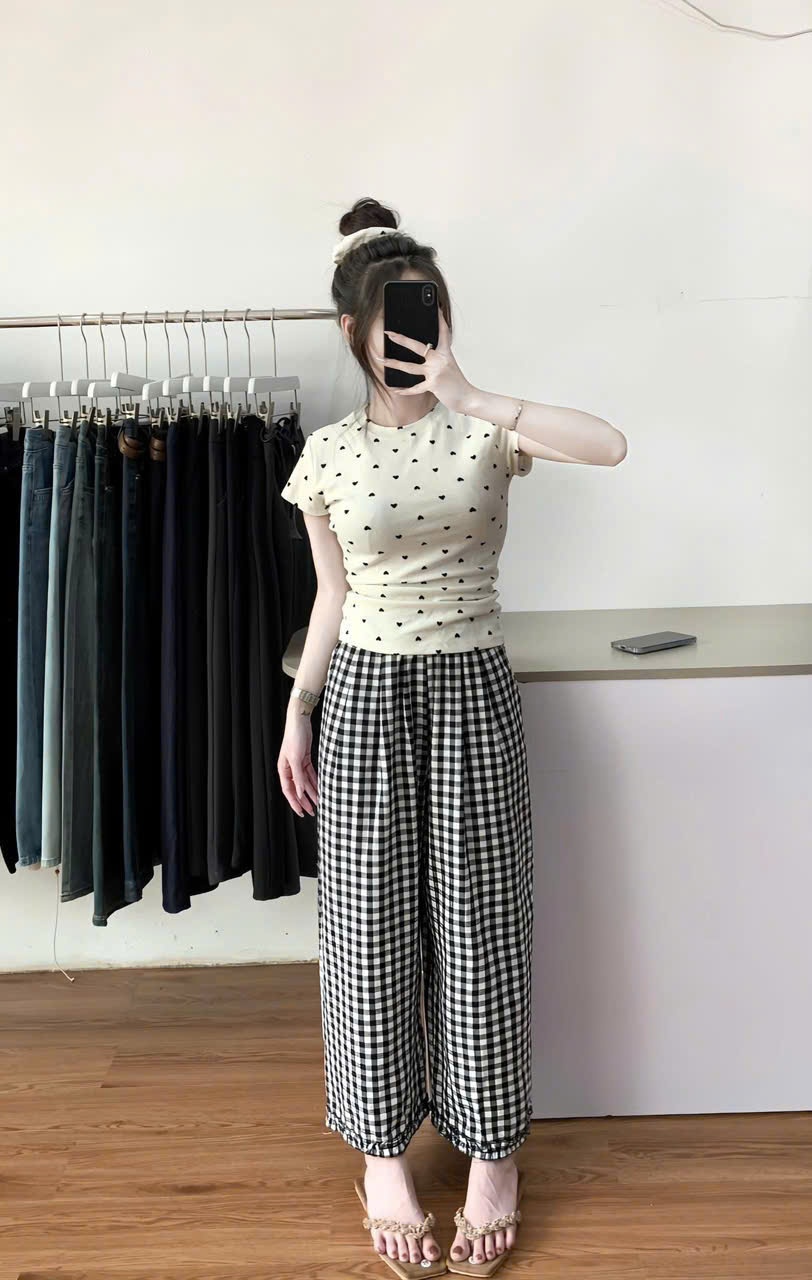 SET 2 QUẦN BAGGY KẺ BÈO GẤU