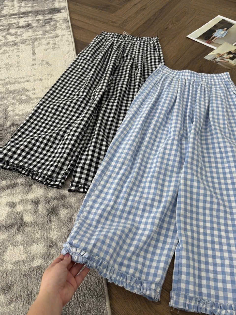 SET 2 QUẦN BAGGY KẺ BÈO GẤU