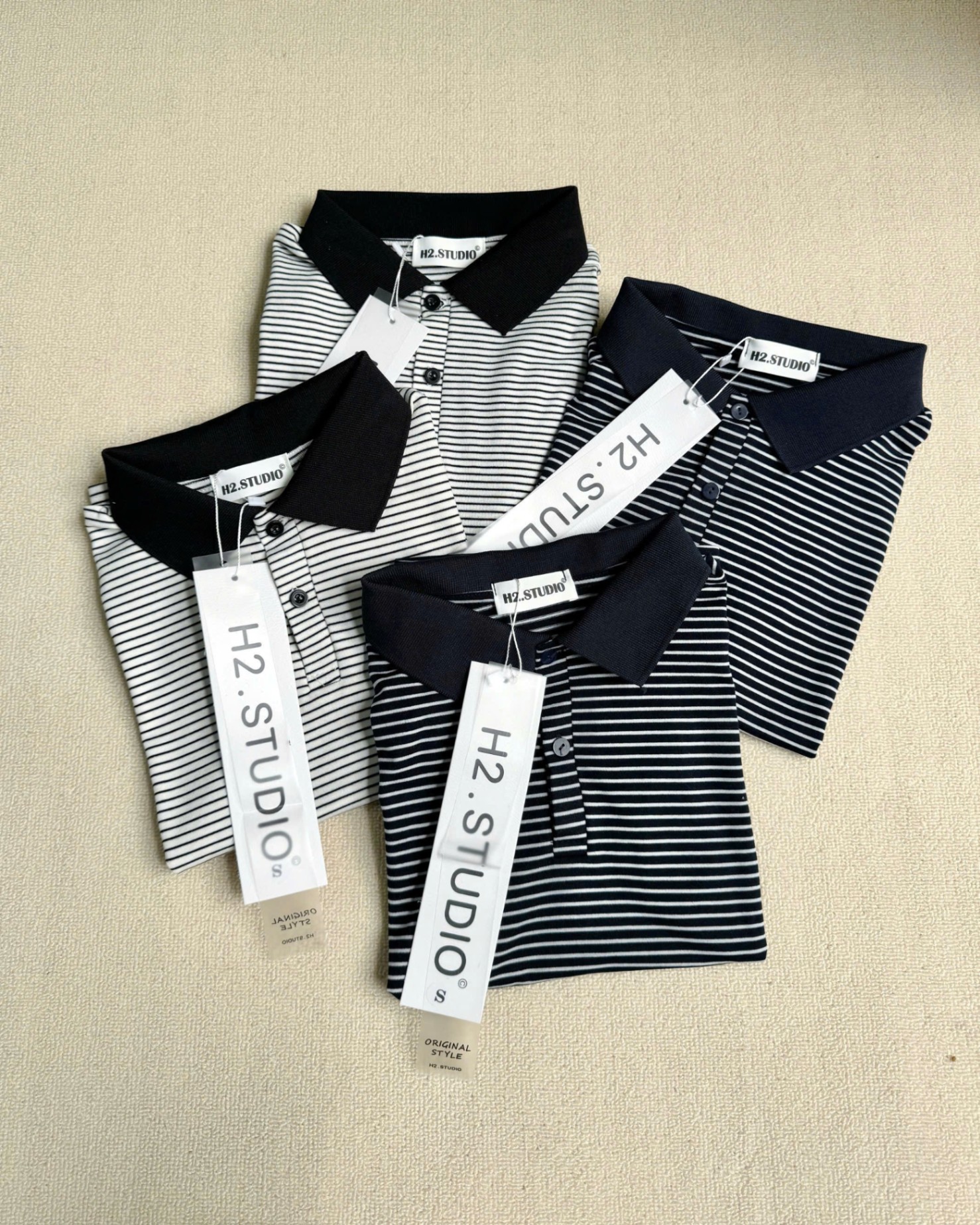ÁO POLO ZIP KẺ 2 TONE MÀU