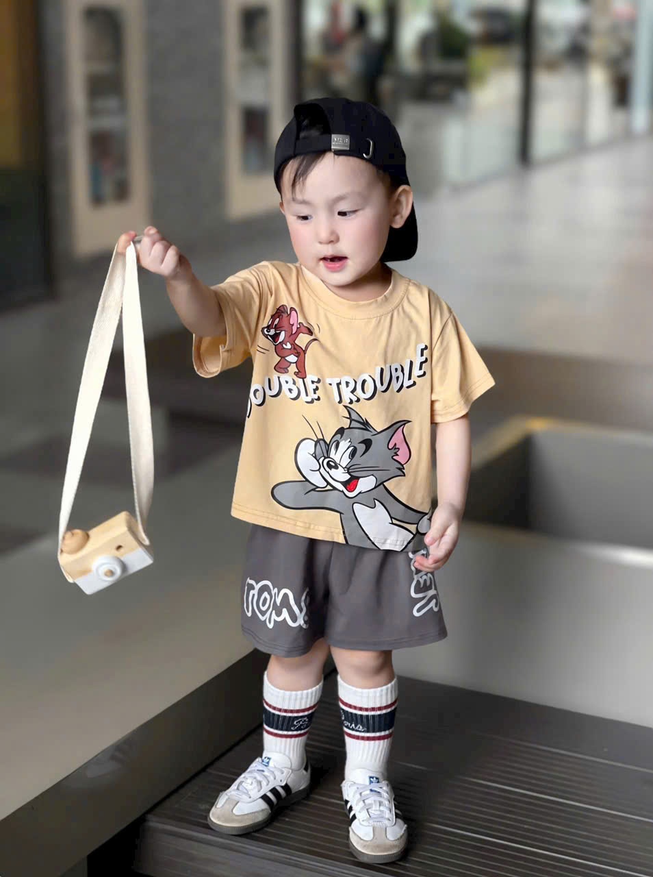SÉT BỘ TOM & JERRY ÁO BE MIX QUẦN GHI XÁM CHO BÉ CỰC XINK