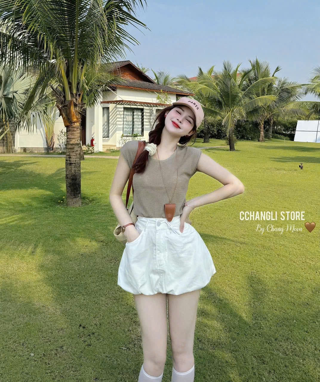 SET ÁO PHÔNG CỔ TIM QUẦN THÔ DÁNG PHỒNG