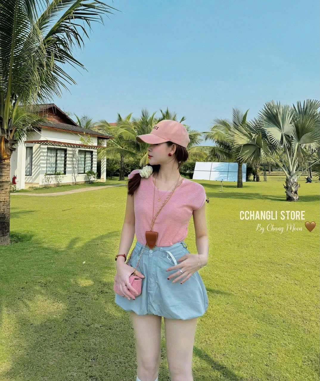 SET ÁO PHÔNG CỔ TIM QUẦN THÔ DÁNG PHỒNG