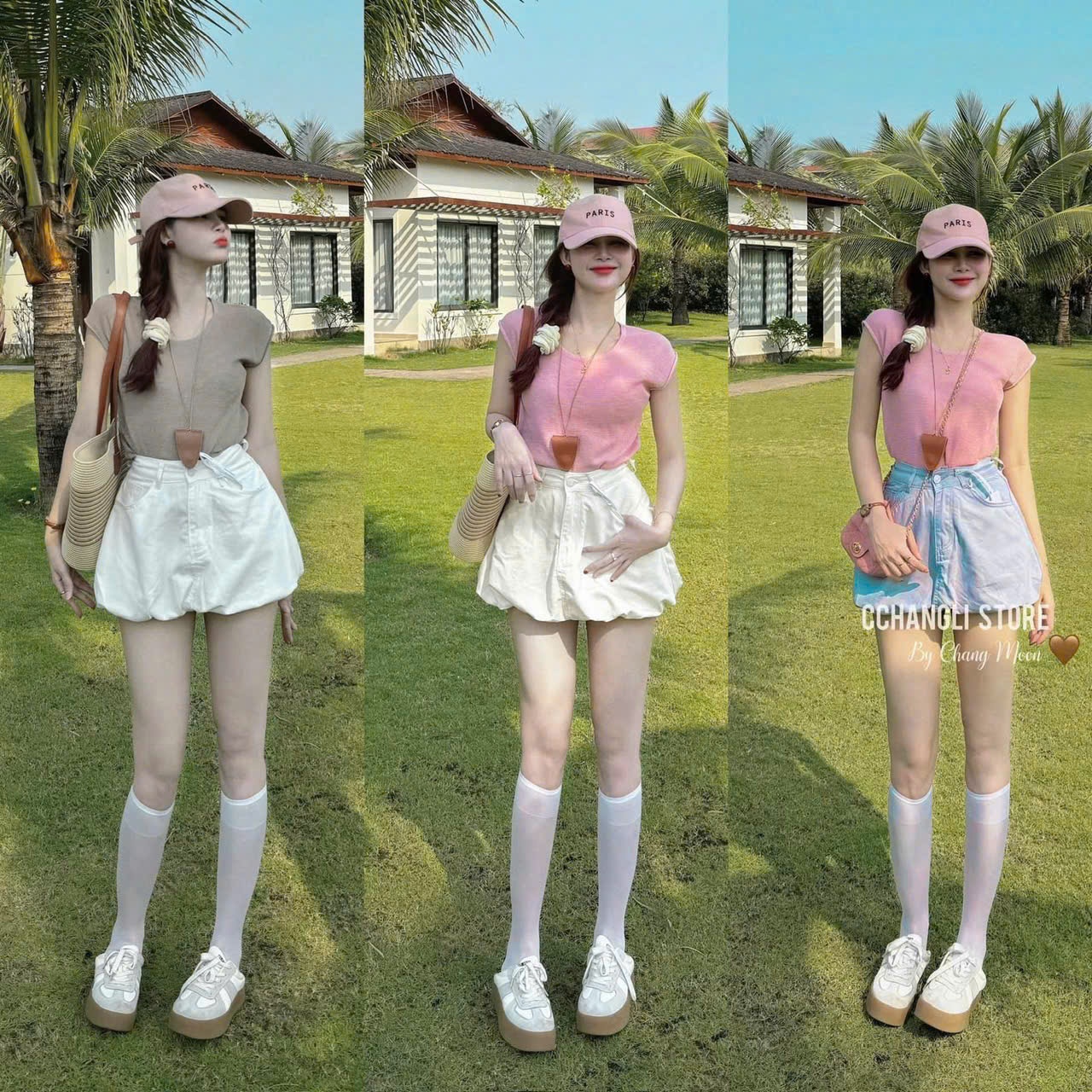 SET ÁO PHÔNG CỔ TIM QUẦN THÔ DÁNG PHỒNG