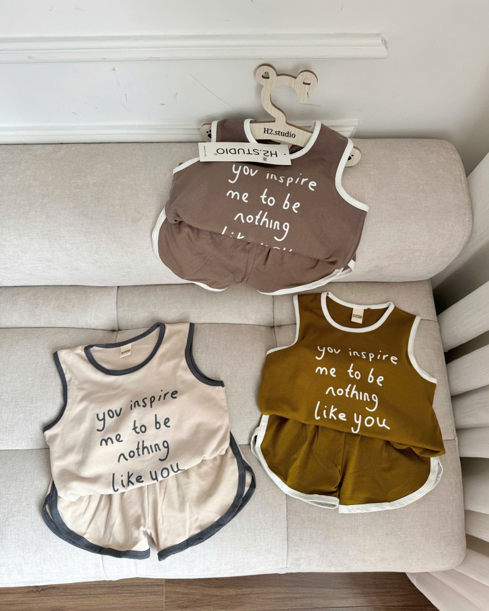 SET 3 BỘ BA LỖ IN CHỮ TONE VÀNG BE BÉ TRAI