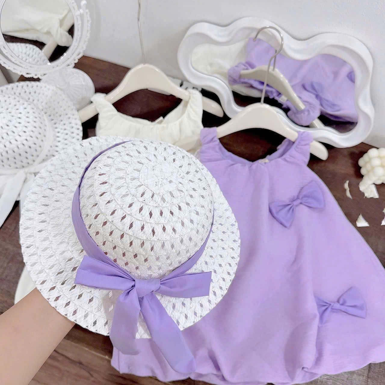 VÁY TÍM BÍ NƠ DÁNG PHỒNG KÈM MŨ