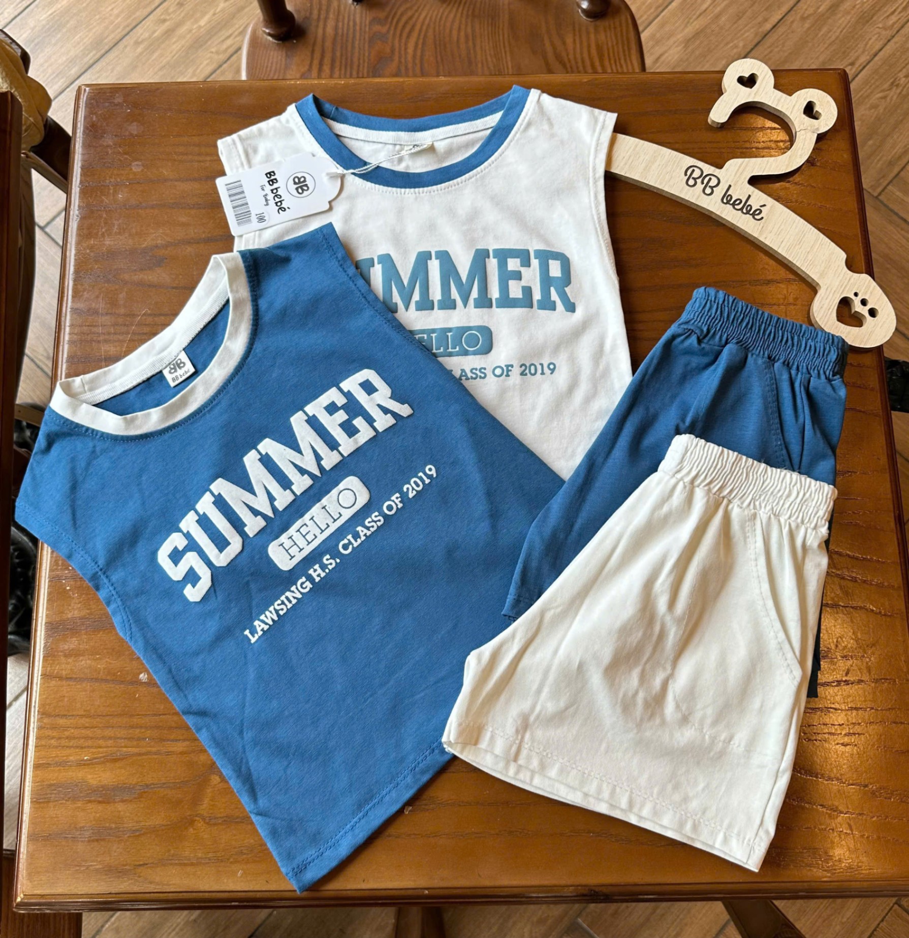 SET 2 BỘ BA LỖ SUMMER XANH TRẮNG