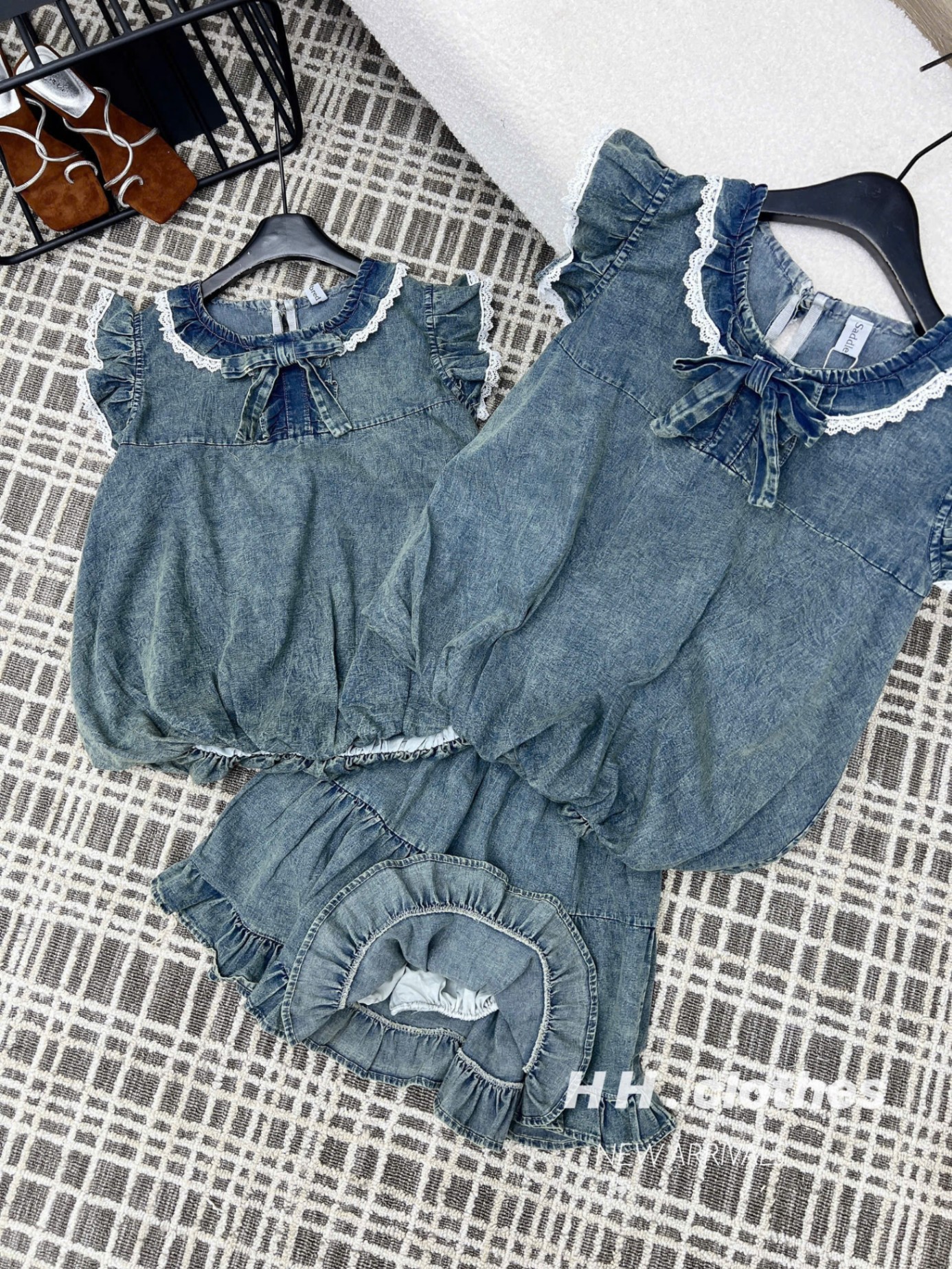 SET JEAN ĐÙI SÁT NÁCH PHỐI CỔ SEN VIỀN BÈO