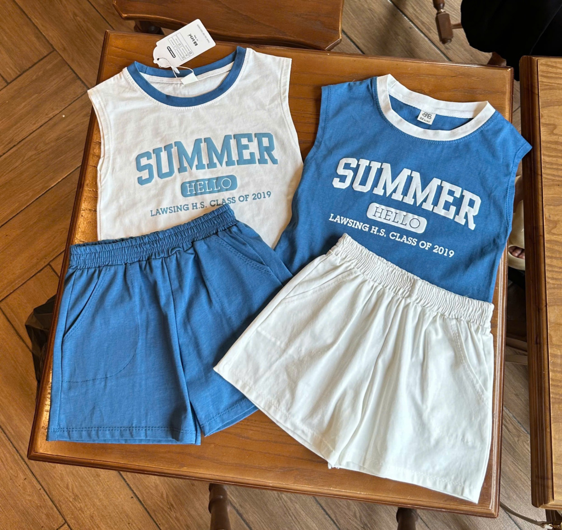 SET 2 BỘ BA LỖ SUMMER XANH TRẮNG