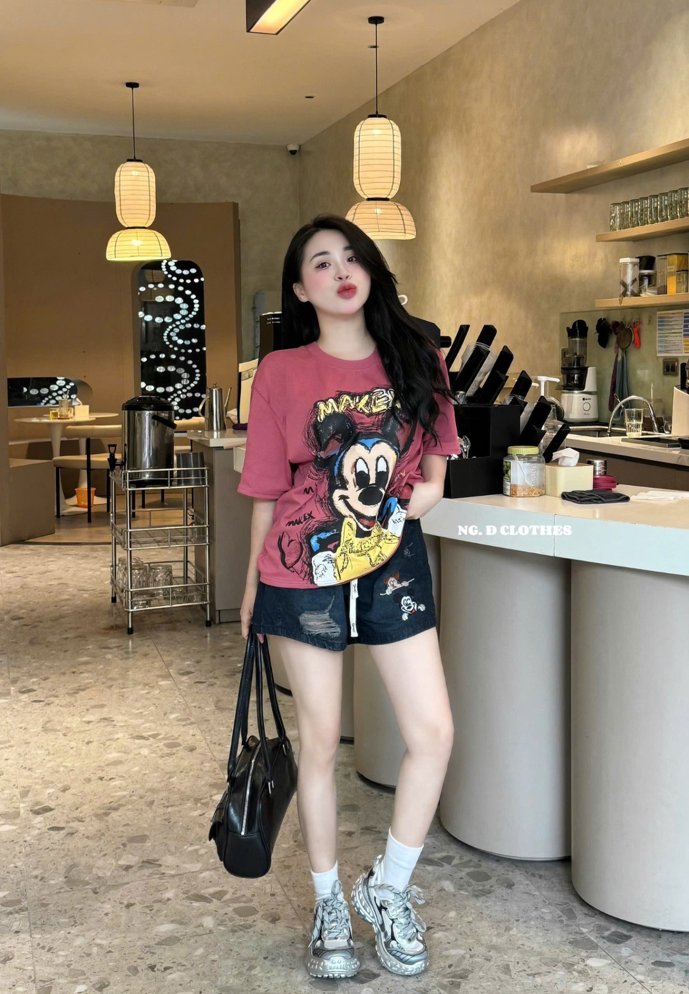 SET NỮ ÁO THUN GIẤY CỘC TAY QUẦN SOOC BÒ NGỐ