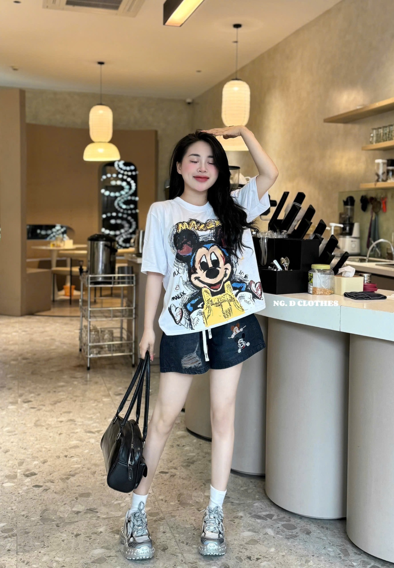 SET NỮ ÁO THUN GIẤY CỘC TAY QUẦN SOOC BÒ NGỐ