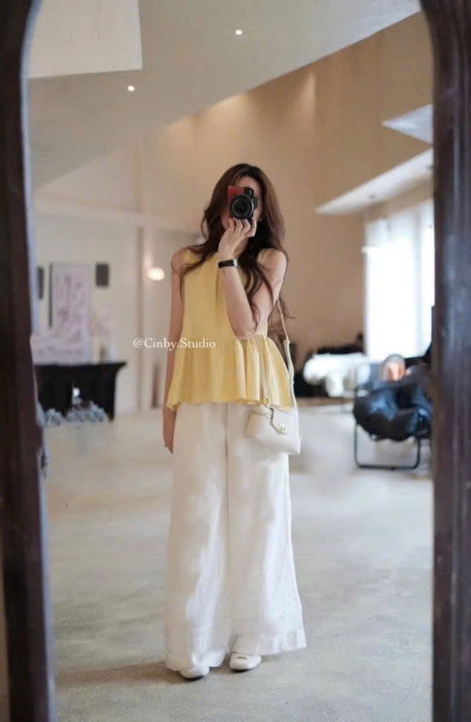 SET THÔ COTTON VÀNG DỊU MIX QUẦN GẤU REN STN51