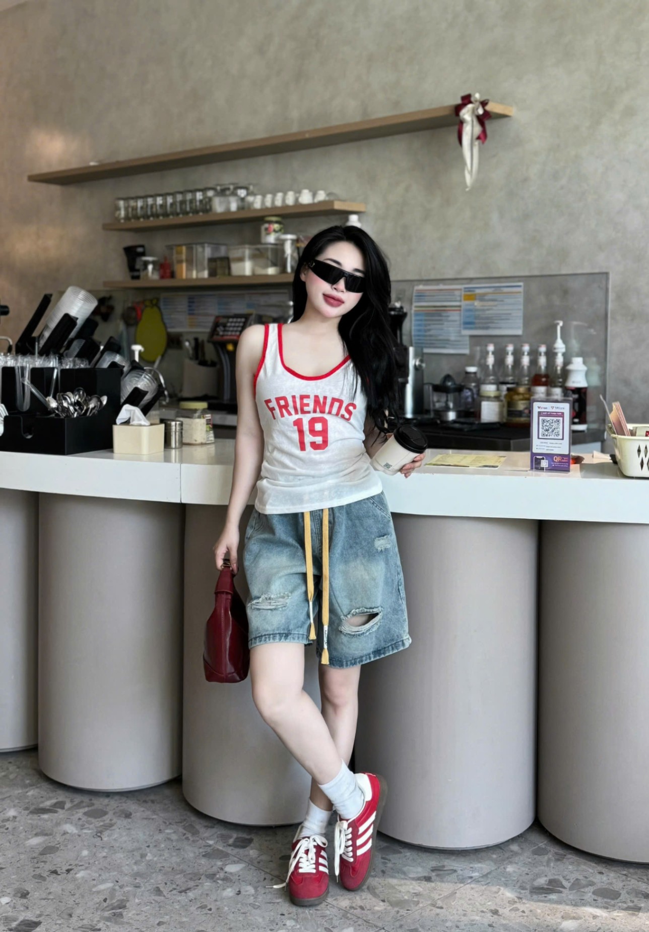 SET ÁO THUN GIẤY SÁT NÁCH QUẦN JEAN CHO NỮ