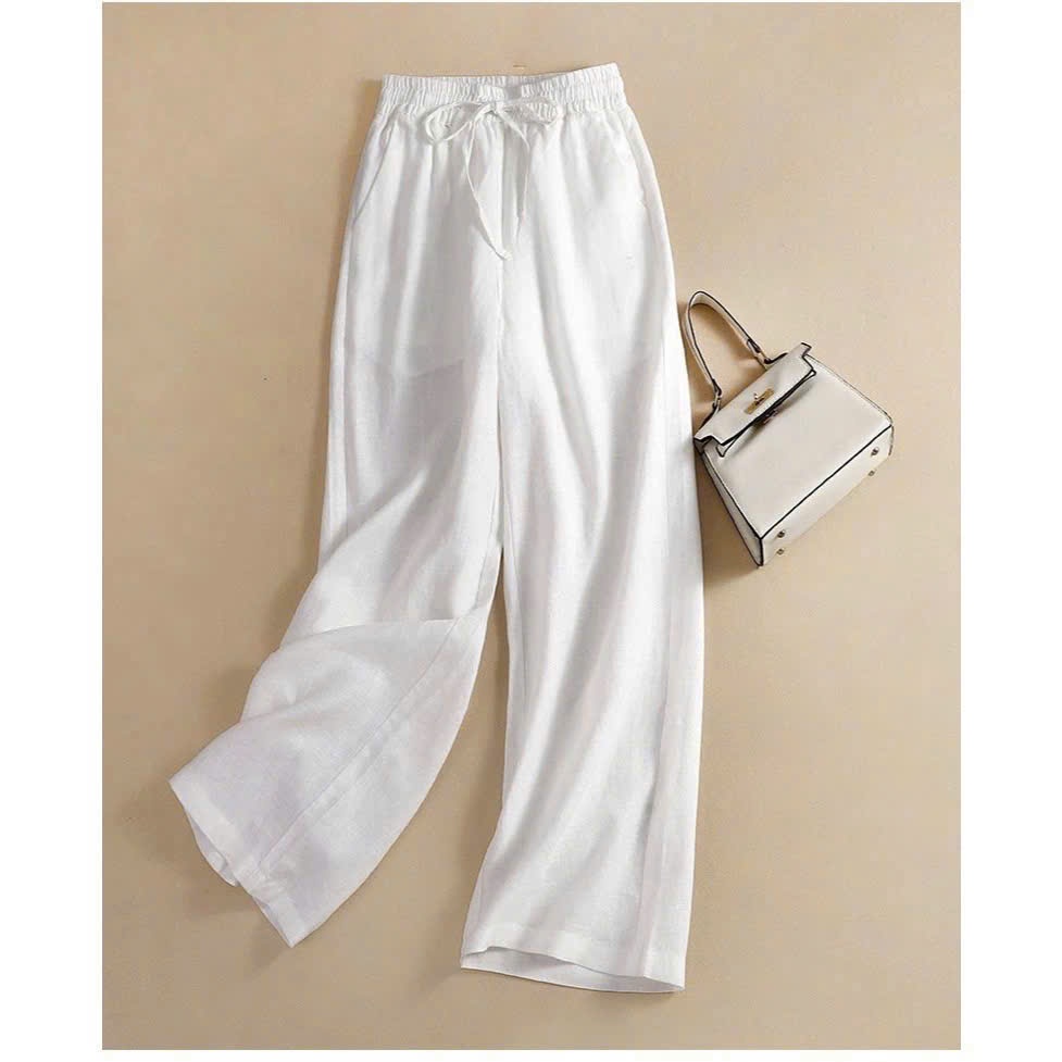 QUẦN ĐŨI TRẮNG SUÔNG LINEN CẠP CHUN