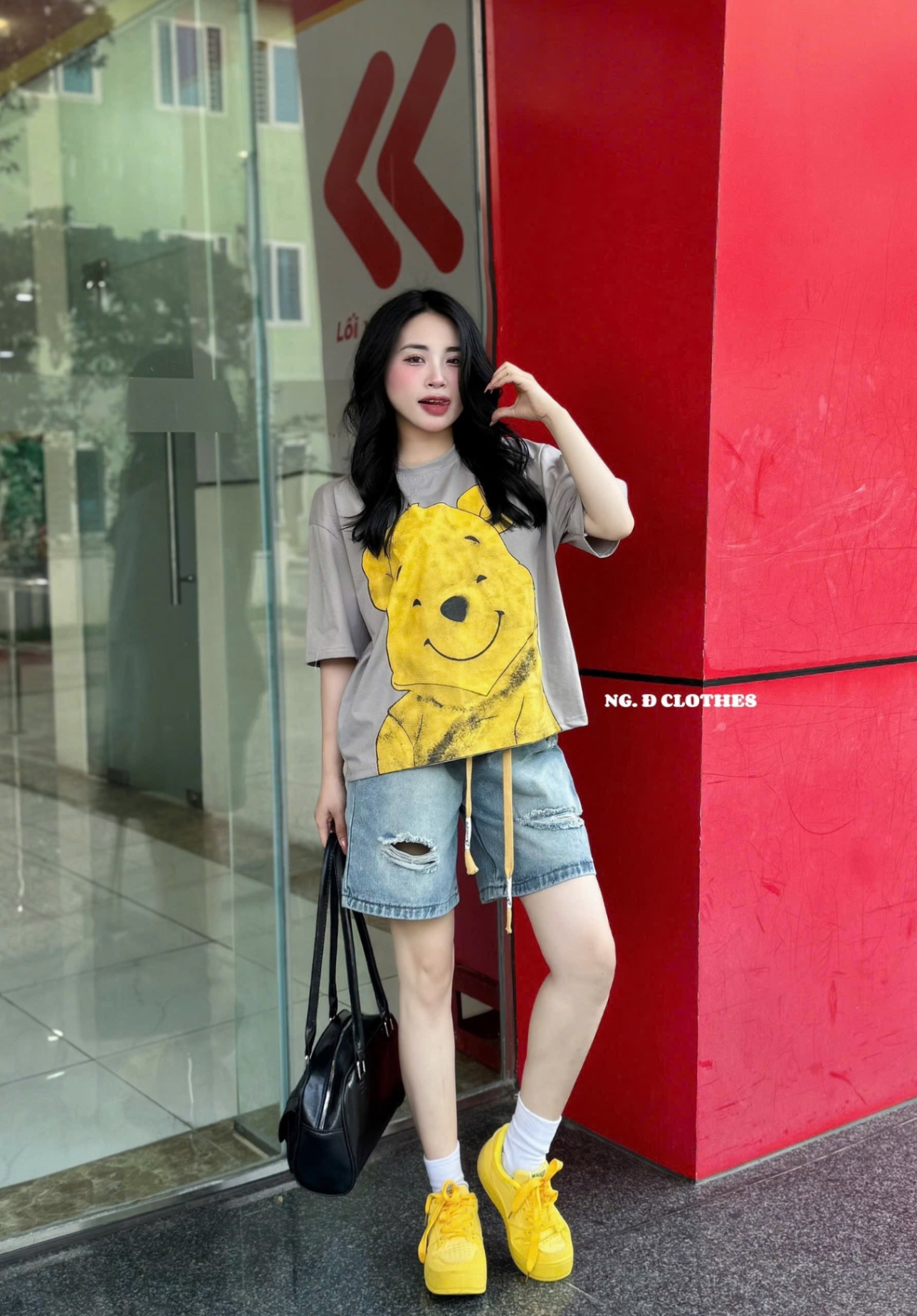 BỘ ÁO PULL GẤU POOH 2 MÀU MIX QUẦN BÒ
