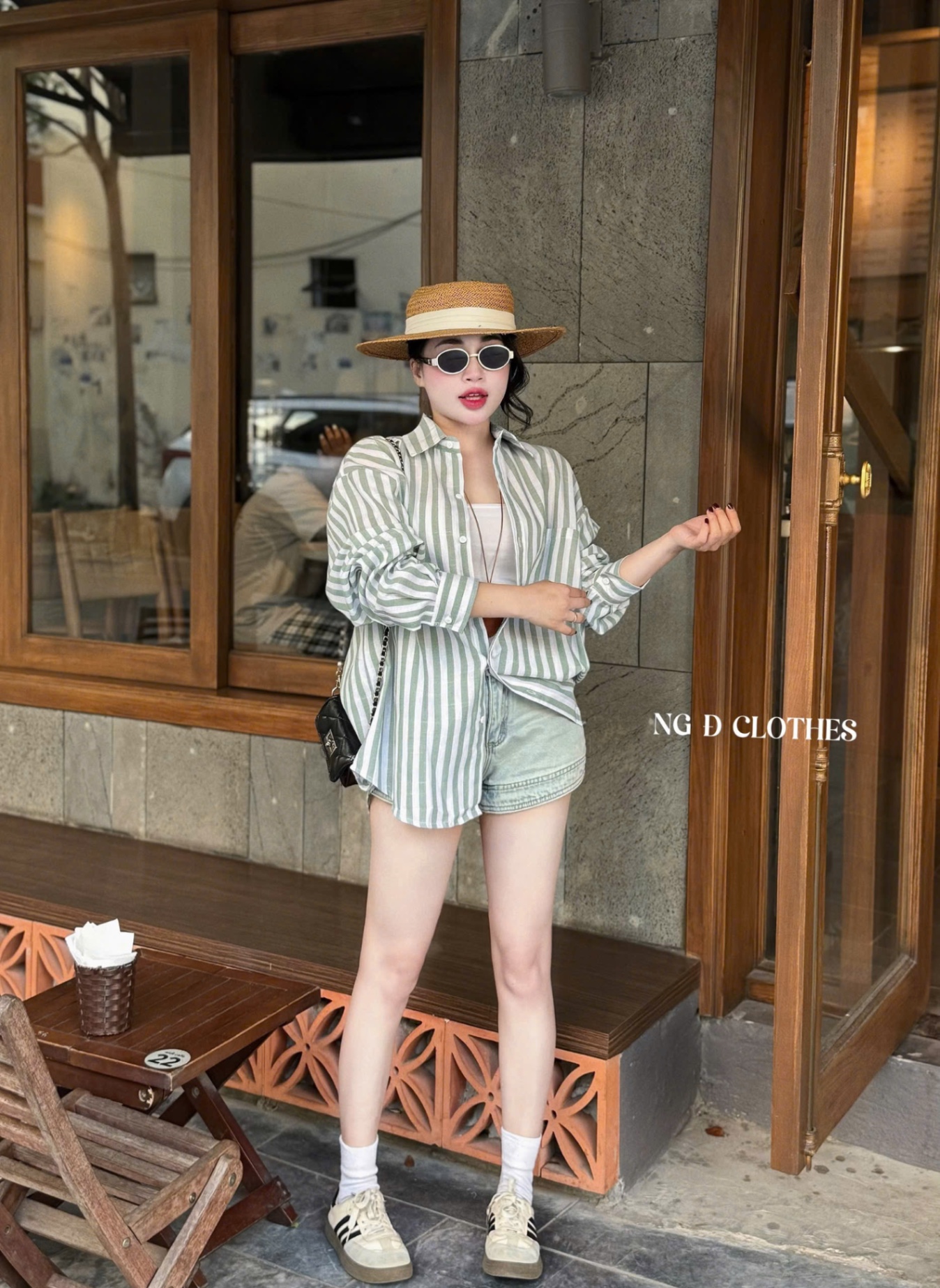 ÁO SƠ MI ĐŨI KẺ SỌC 2 MÀU VÀNG XANH