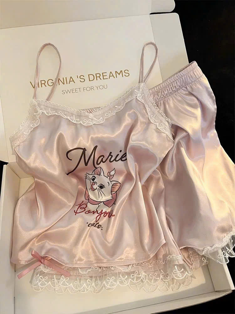 BỘ LỤA SATIN 2 DÂY MÈO MARRIED