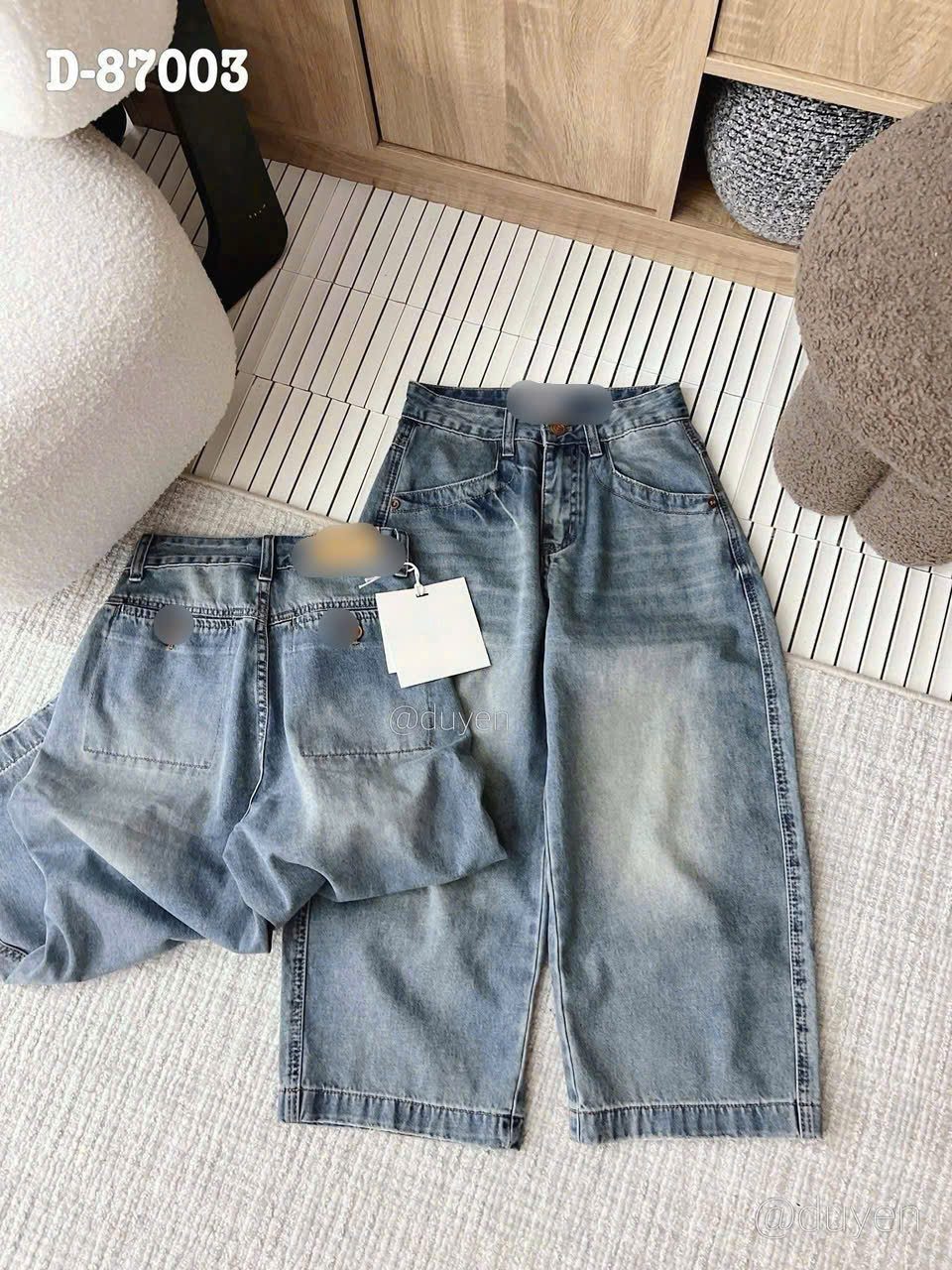 QUẦN JEAN BAGGY XANH TÚI CHÉO