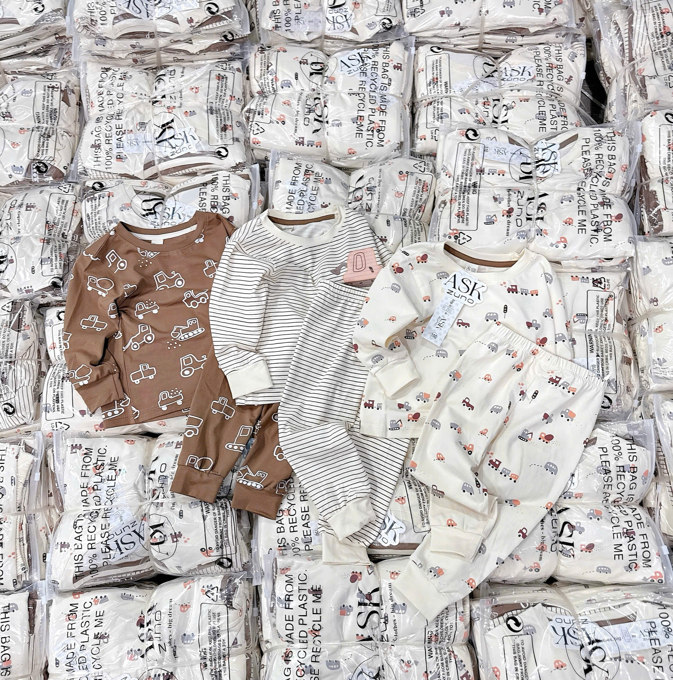 SET 3 BỘ COTTON HÌNH Ô TÔ DÀI TAY CHO BÉ