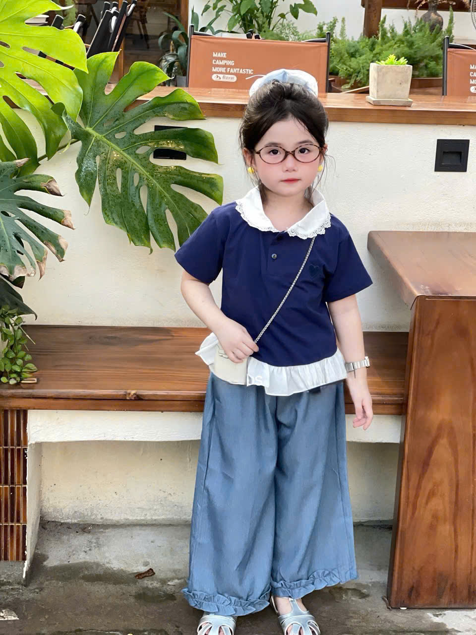 SET ÁO COTTON PHỐI QUẦN THÔ GIẤY BẢNG SIZE NHỠ