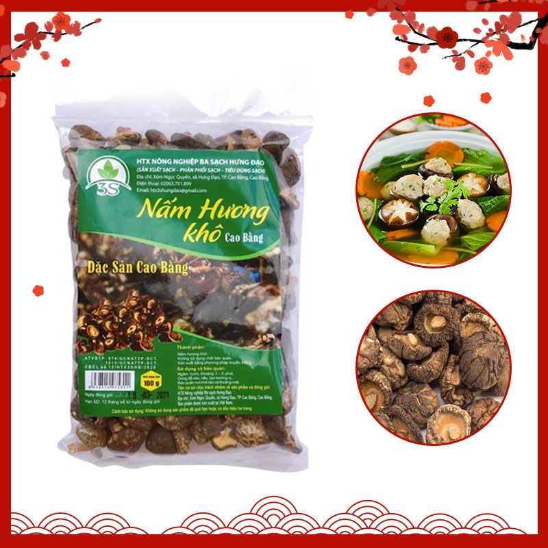 Nấm hương khô Cao Bằng 100gr loại đặc biệt