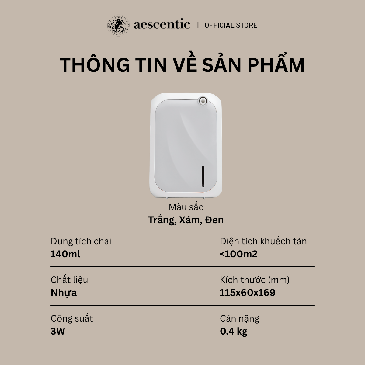 MÁY KHUẾCH TÁN TINH DẦU AES08 - XS105