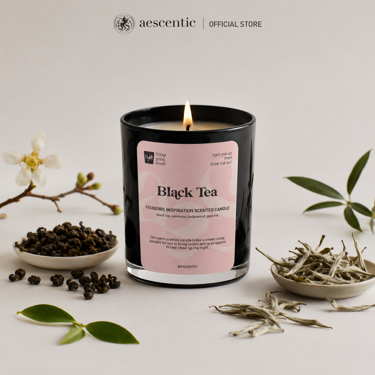 Nến thơm hương nước hoa Aescentic - Black Tea