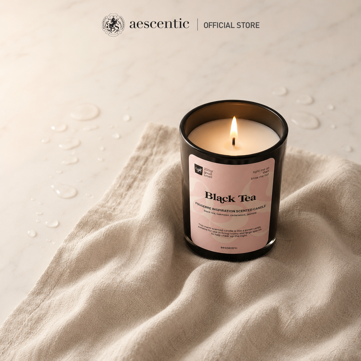 Nến thơm hương nước hoa Aescentic - Black Tea