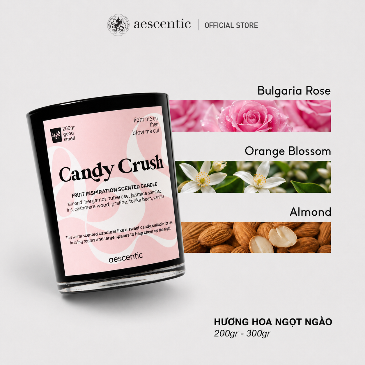 Nến thơm hương nước hoa Aescentic - Candy Crush