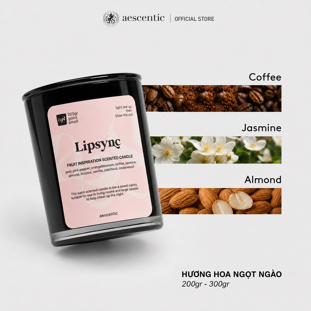 Nến thơm hương nước hoa Aescentic - Lipsync