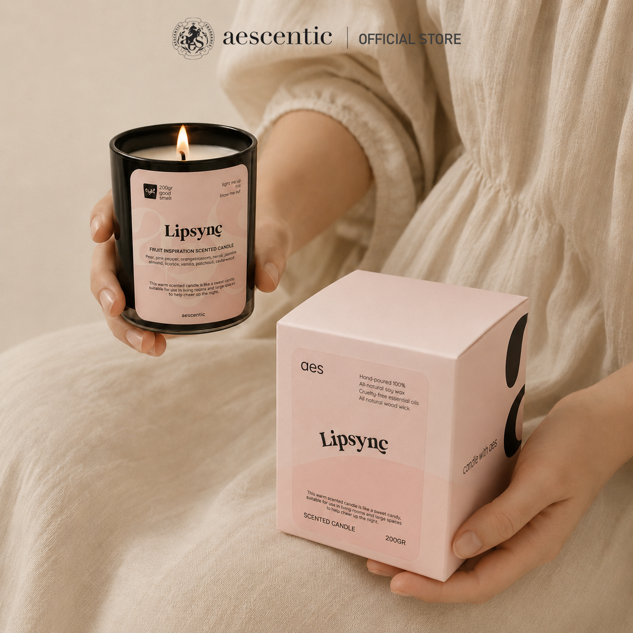 Nến thơm hương nước hoa Aescentic - Lipsync