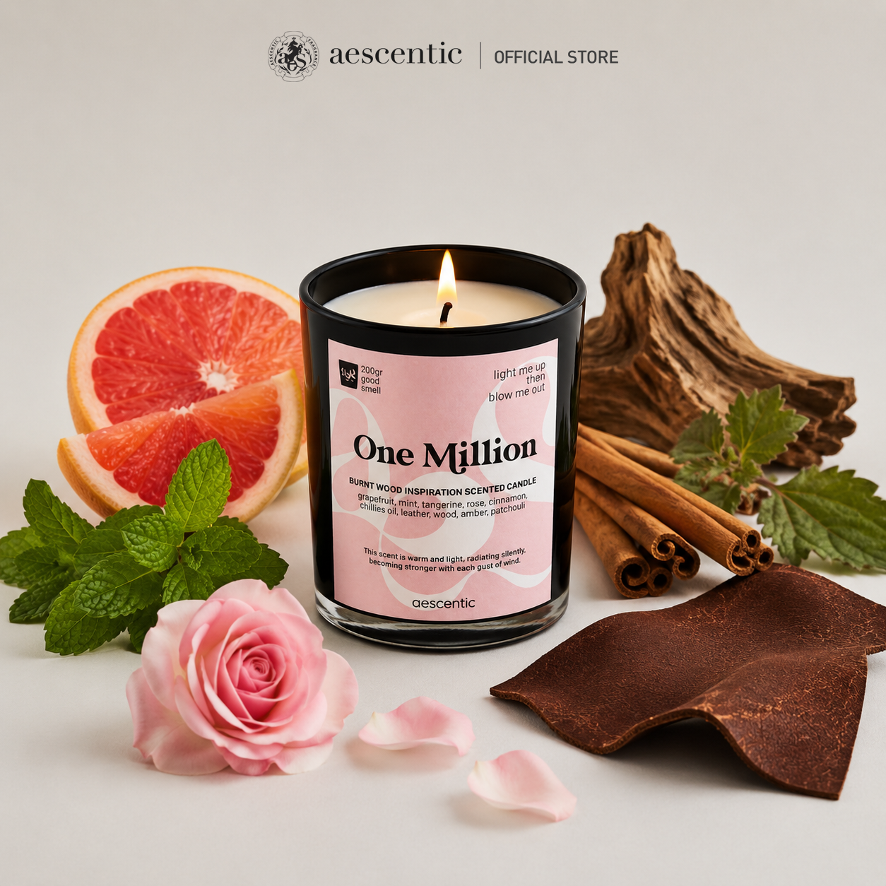 Nến thơm hương nước hoa Aescentic - One Million