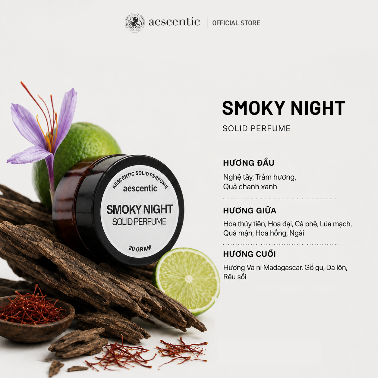 Sáp nước hoa AES SMOKY NIGHT - 20gr