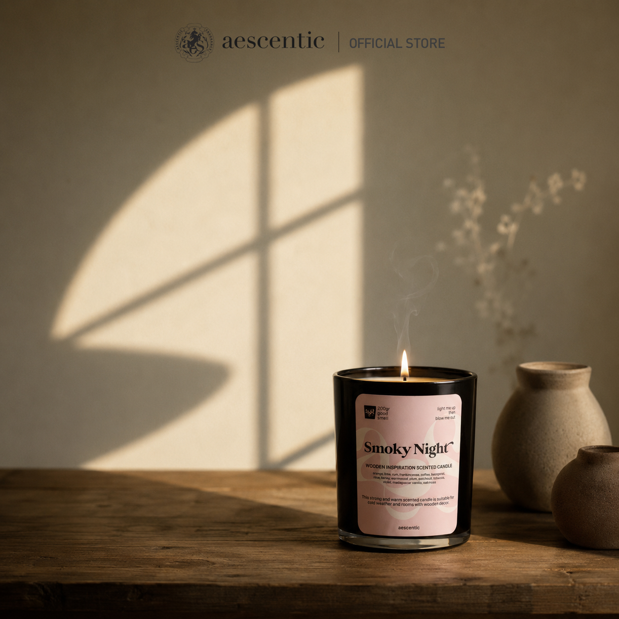 Nến thơm hương nước hoa Aescentic - Smoky Night