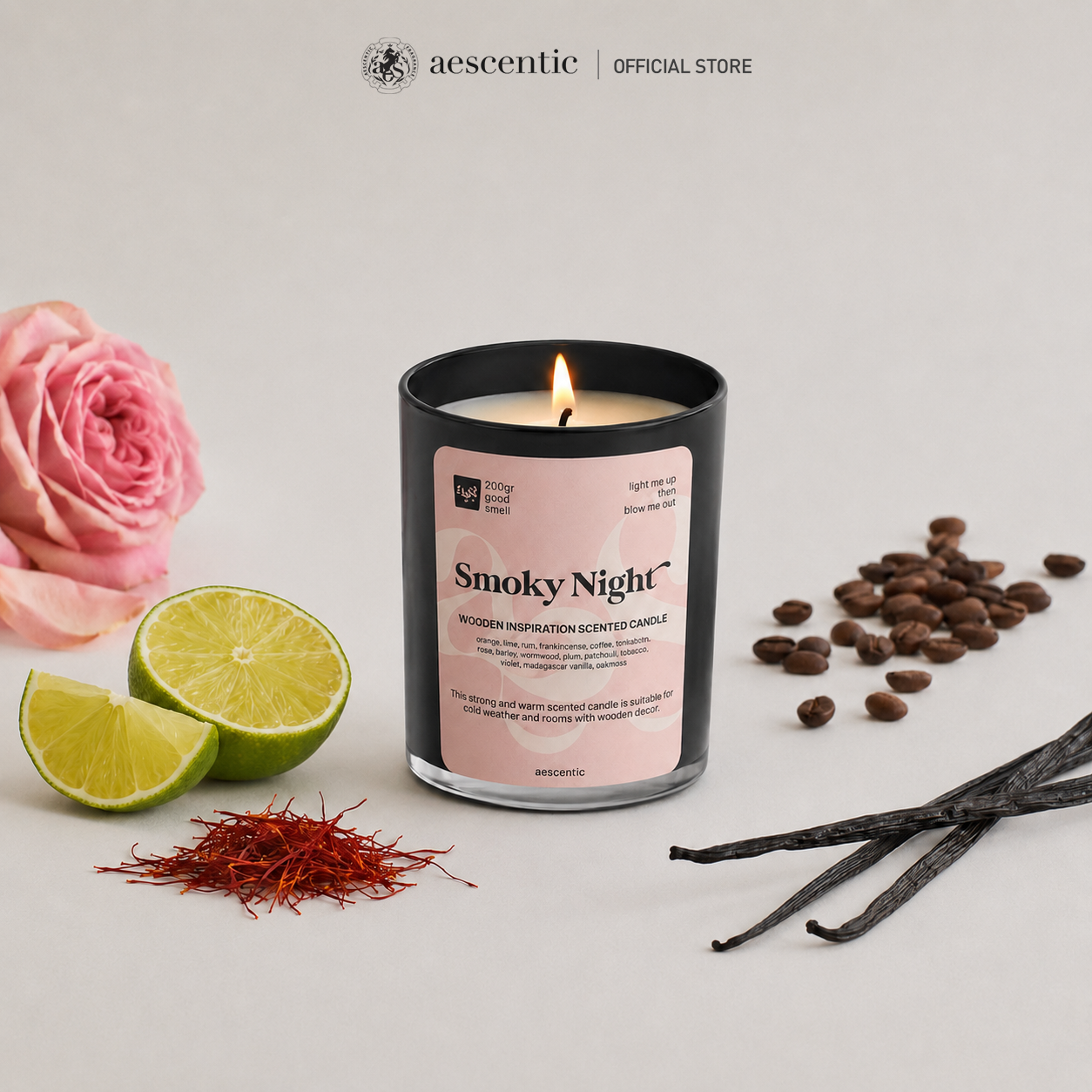 Nến thơm hương nước hoa Aescentic - Smoky Night
