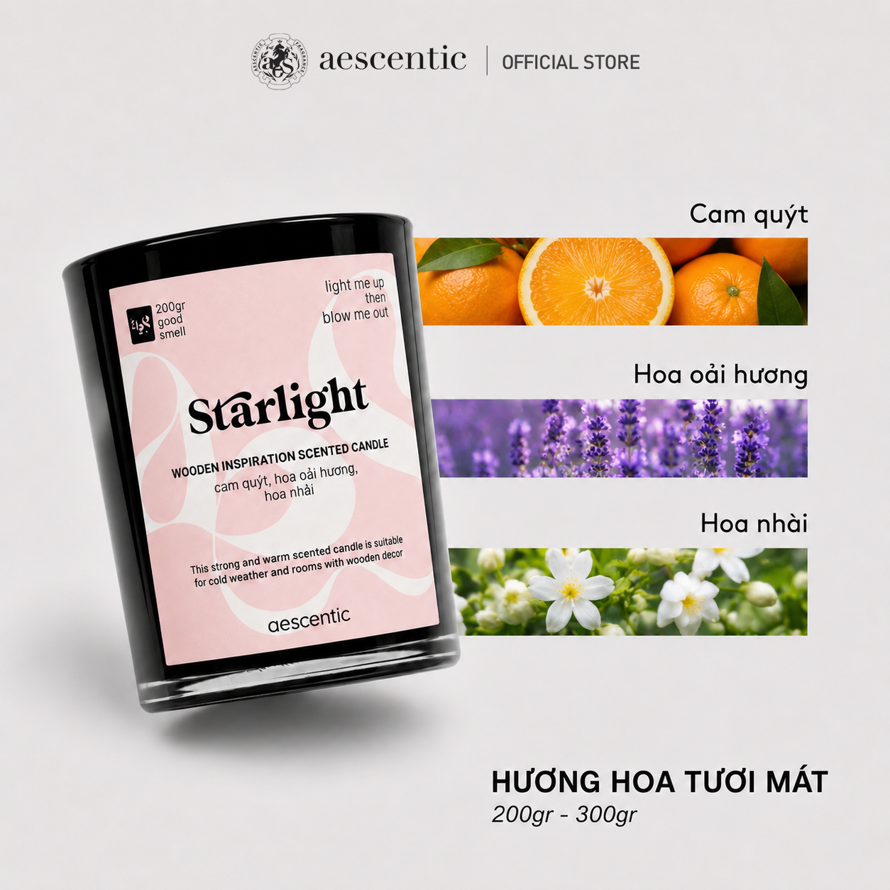 Nến thơm hương nước hoa Aescentic - Starlight