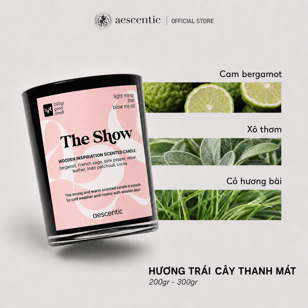 Nến thơm hương nước hoa Aescentic - The Show