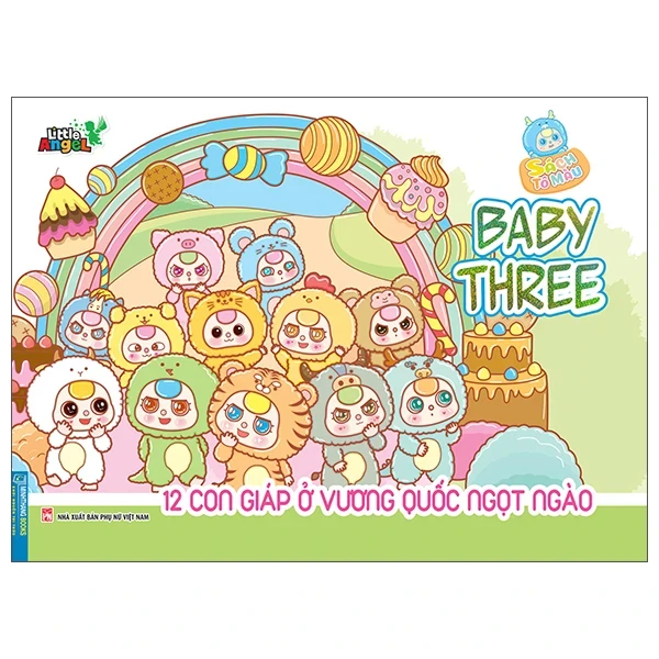 Sách Tô Màu BabyThree 12 Con Giáp Ở Vương Quốc Ngọt Ngào - Little Angel