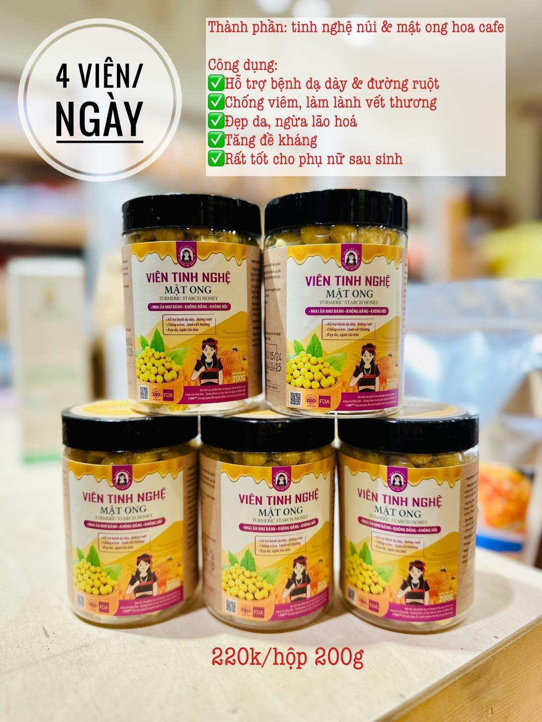 BH Viên tinh nghệ mật ong (200G)