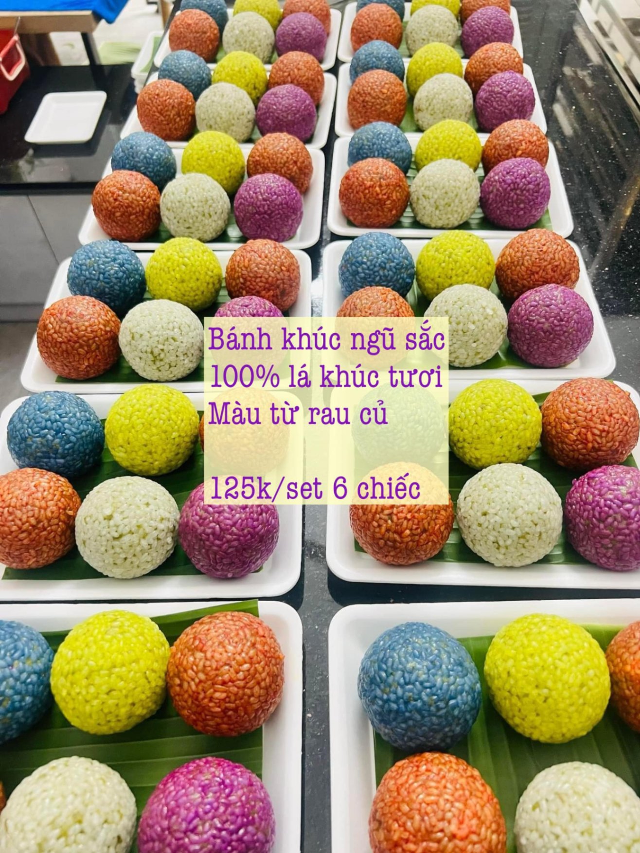 Bánh khúc mặn ngũ sắc (set 6 chiếc)