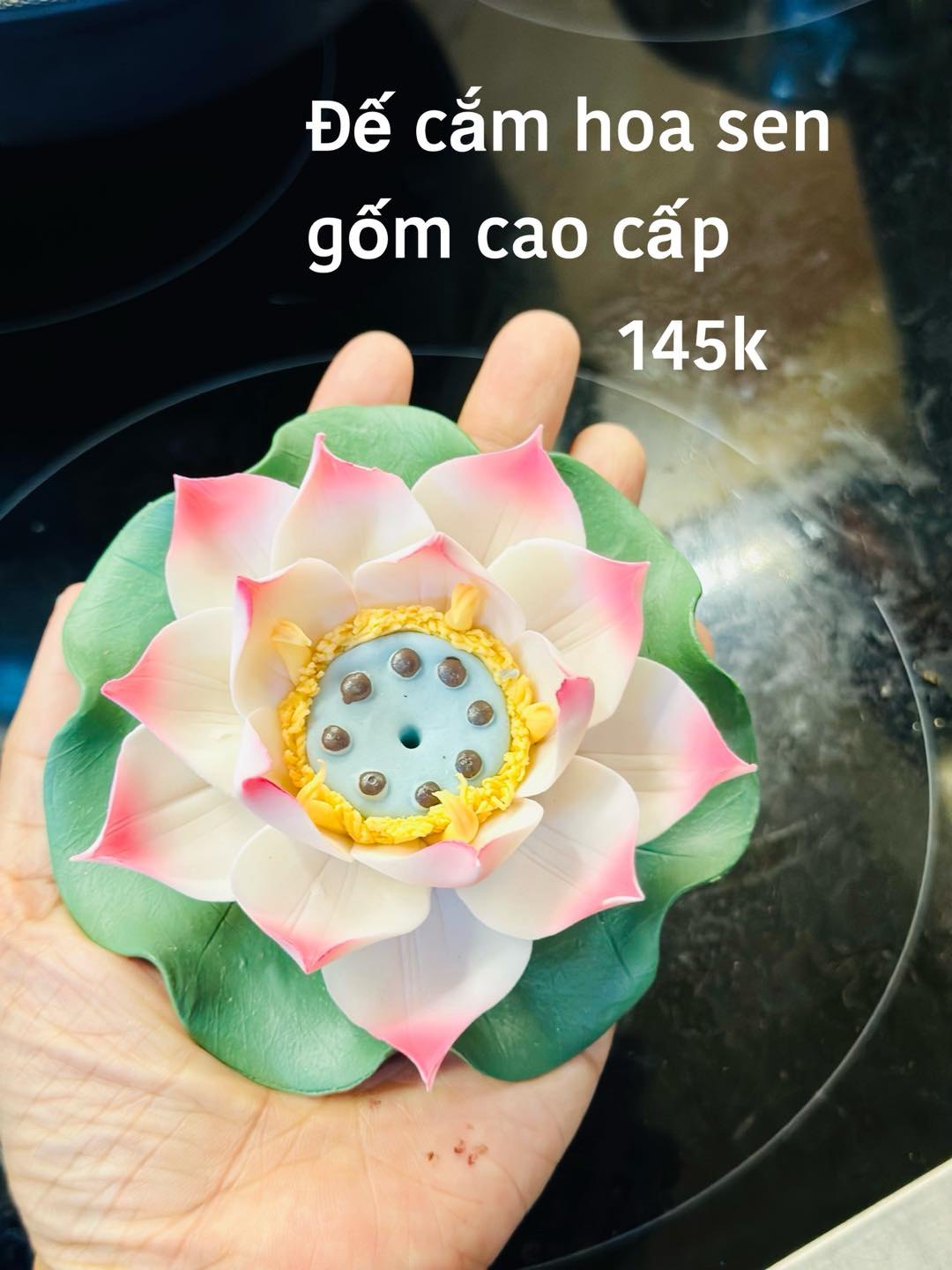 HH Đế cắm Hoa Sen gốm cao cấp