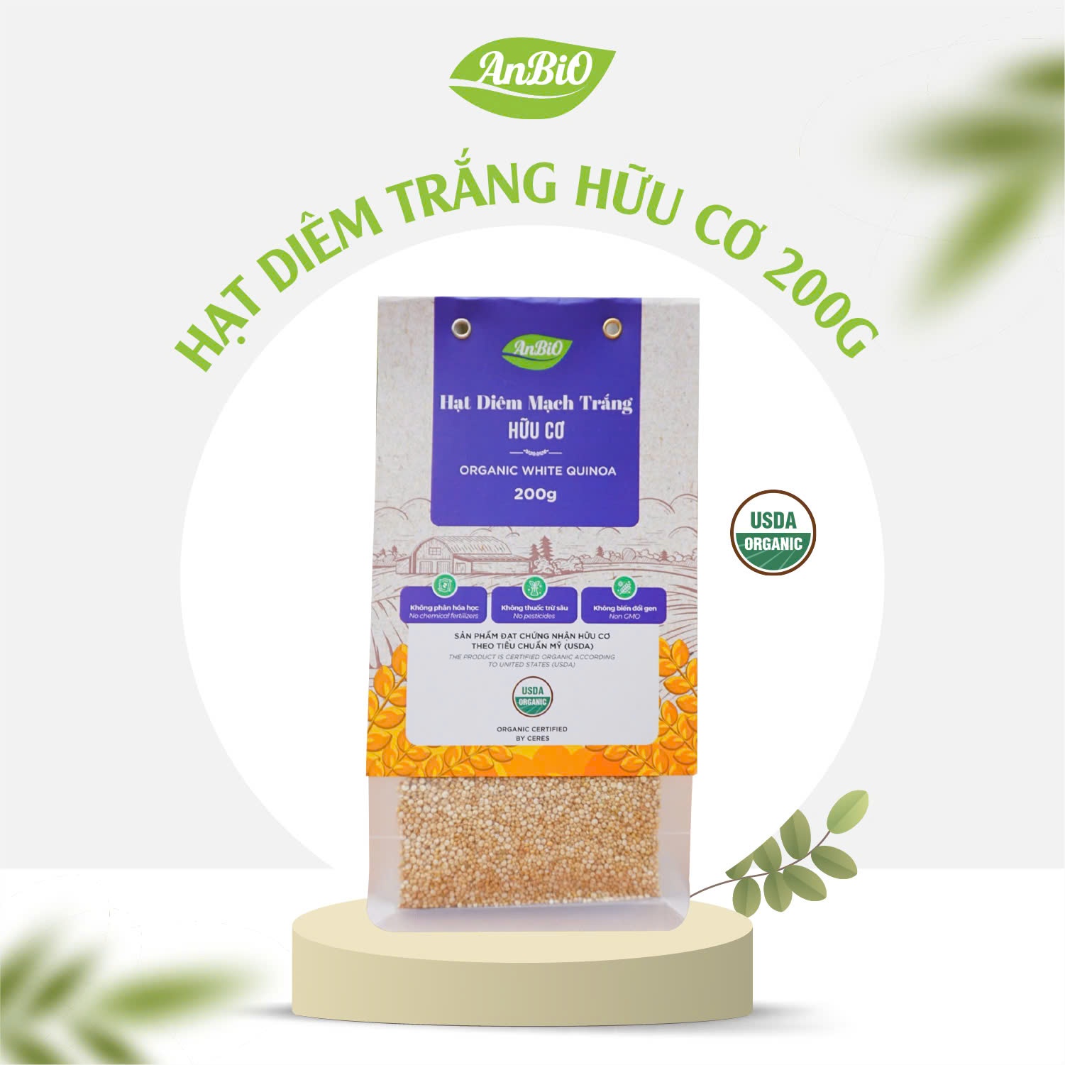 ABO Hạt Diêm Mạch Trắng hữu cơ (200g)