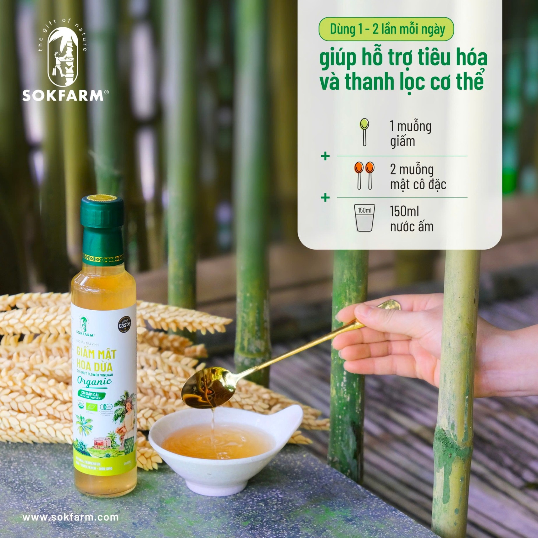 Giấm Mật Hoa Dừa SokFarm (265ml)