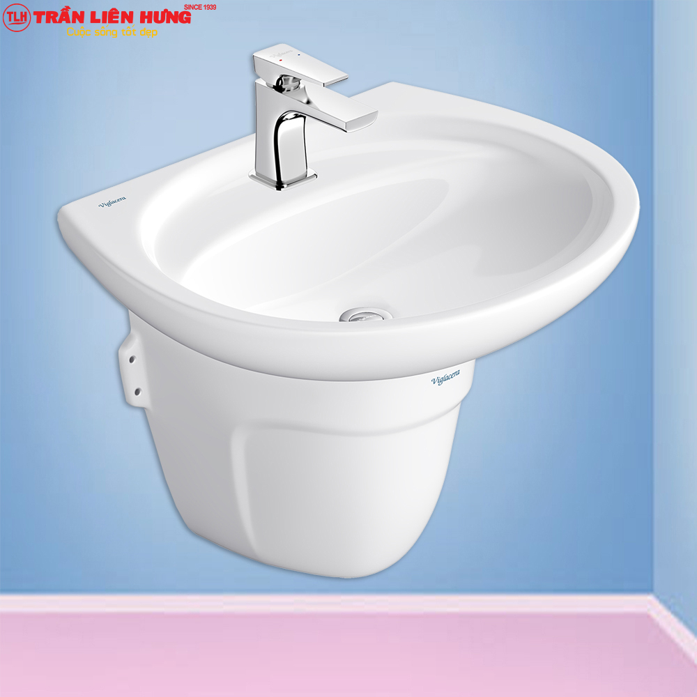 Chậu rửa lavabo treo tường Viglacera VTL2+BS503