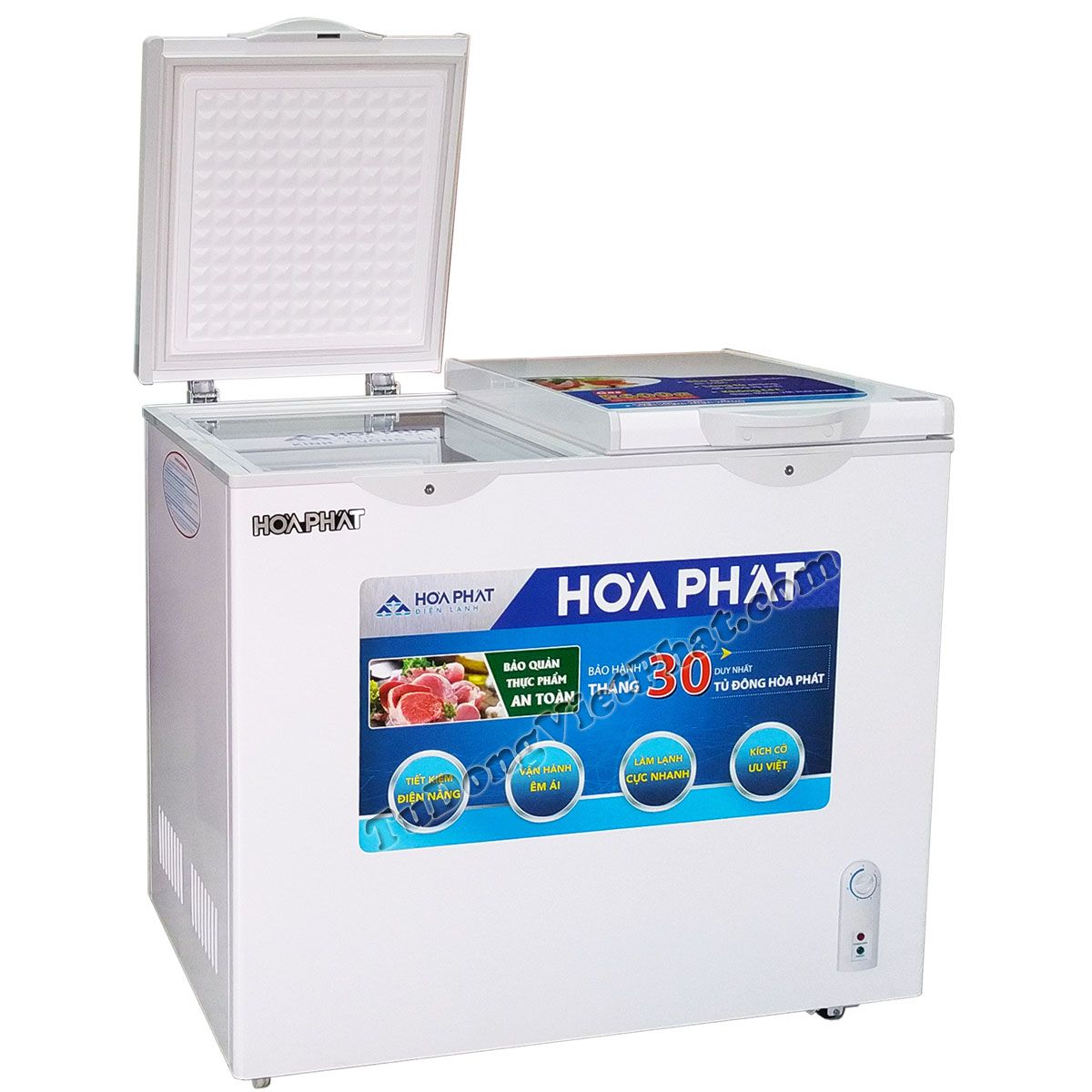 Tủ đông Hòa Phát HCF 506S2Đ2, tủ mini 2 ngăn 205L dàn đồng