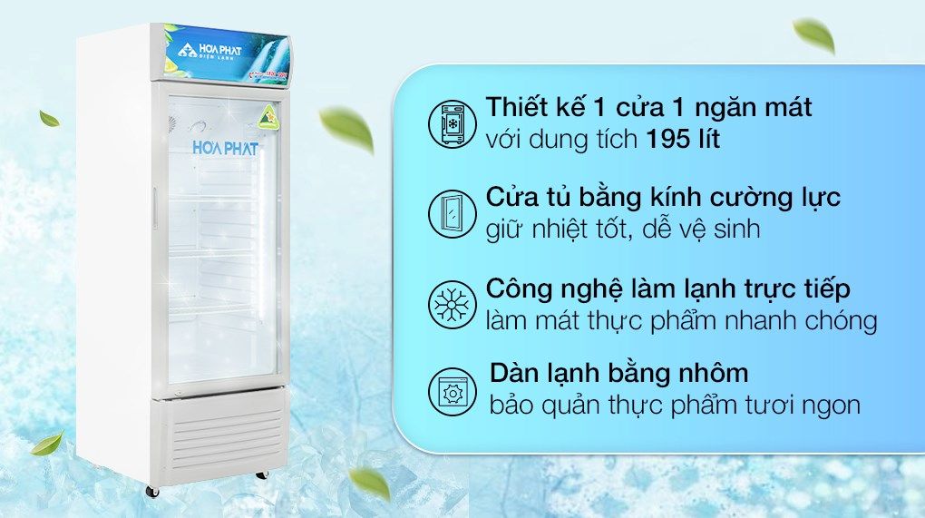 Tủ mát Hòa Phát 195 Lít HSC 550F1R1