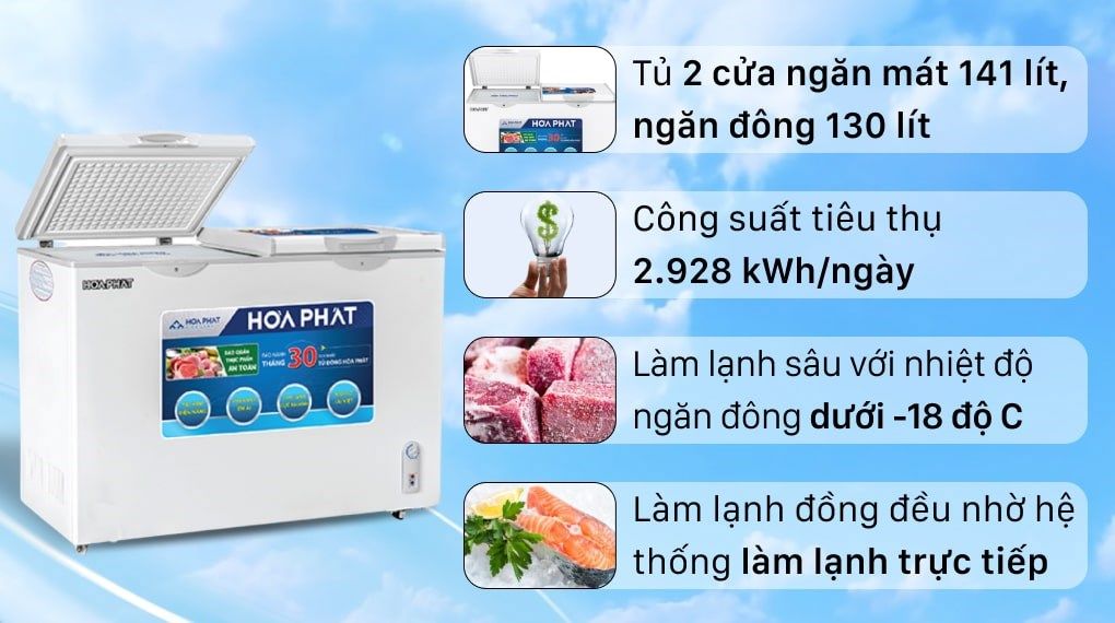 Tủ đông Hòa Phát 271 lít HCF 656S2Đ2