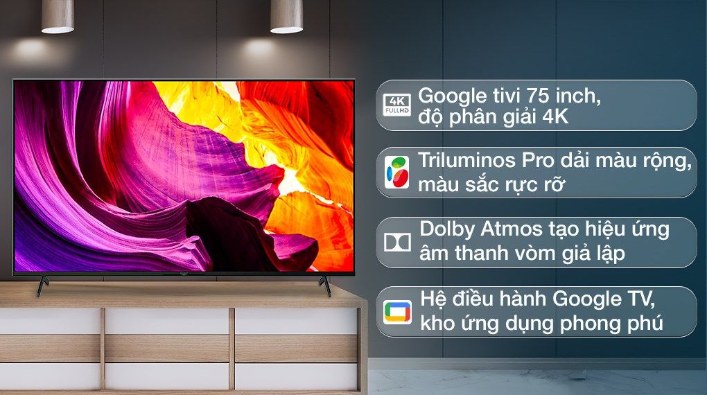 Google Tivi Sony 4K 75 inch KD-75X80K