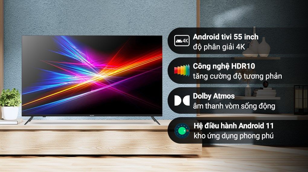 Android Tivi Sharp 4K 55 inch 4T-C55EK2X