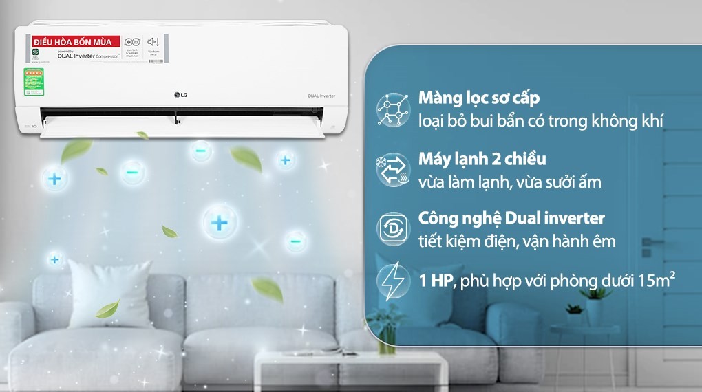 Máy lạnh 2 chiều LG Inverter 1 HP B10END1