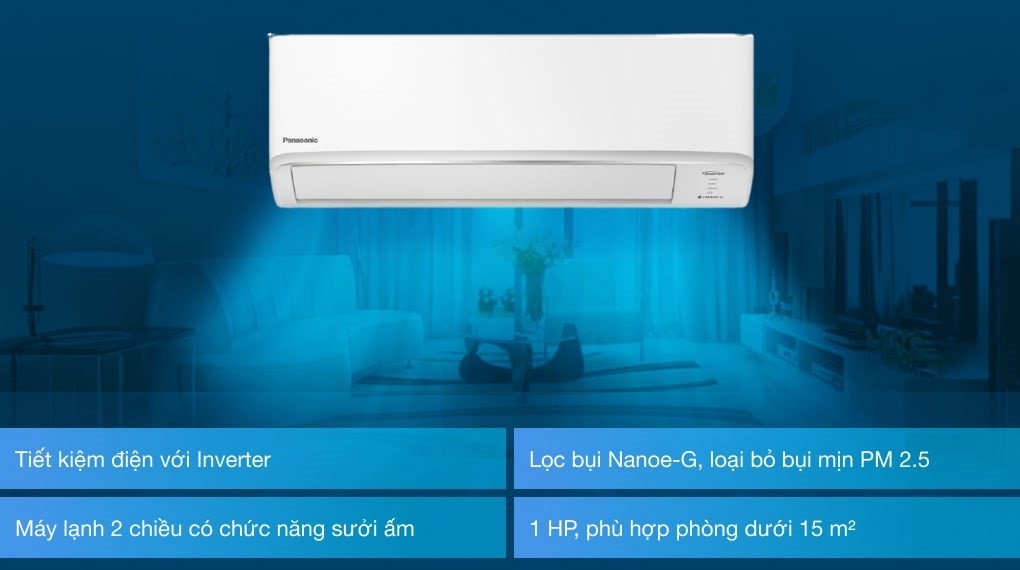 Máy lạnh 2 chiều Panasonic Inverter 1 HP CU/CS-YZ9WKH-8